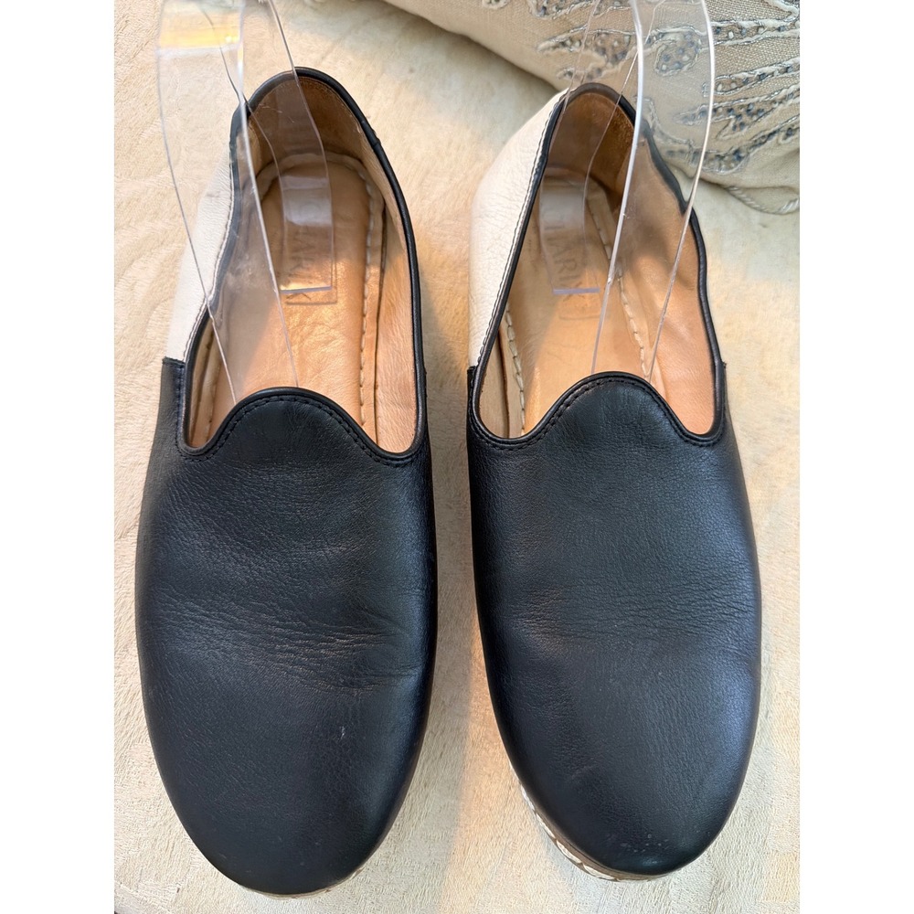 CHARIX ARTISAN SLIP on Contrasting BLACK AND WHITE SIZE 42-10.5 leather